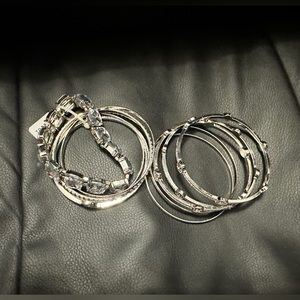 Torrid Silver Bangles Bracelets Set Plus Size 3/4 NWT